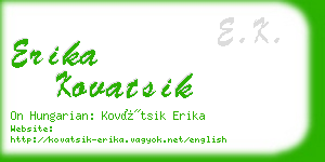 erika kovatsik business card